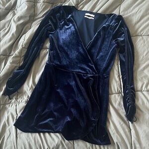 Urban Outfitters Navy Velvet Romper